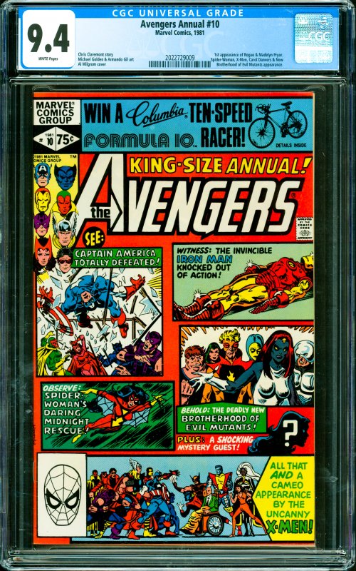 Avengers Annual #10 CGC Graded 9.4 1st appearance of Rogue & Madelyn Pryor. S...