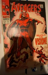 Avengers #57 (1968) first appearance of Vision front and back light wear