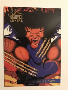 BROKEN CLAWS #39 card : Marvel Annual 1995 Flair; NM/M;  base, Wolverine