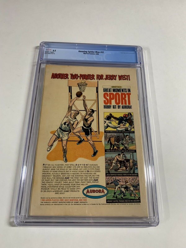 Amazing Spider-man 37 Cgc 6.5 White Pages Marvel Silver Age Steve Ditko