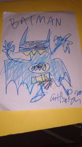 2005 marker crayon sketch BATMAN Art Baltazar kids art