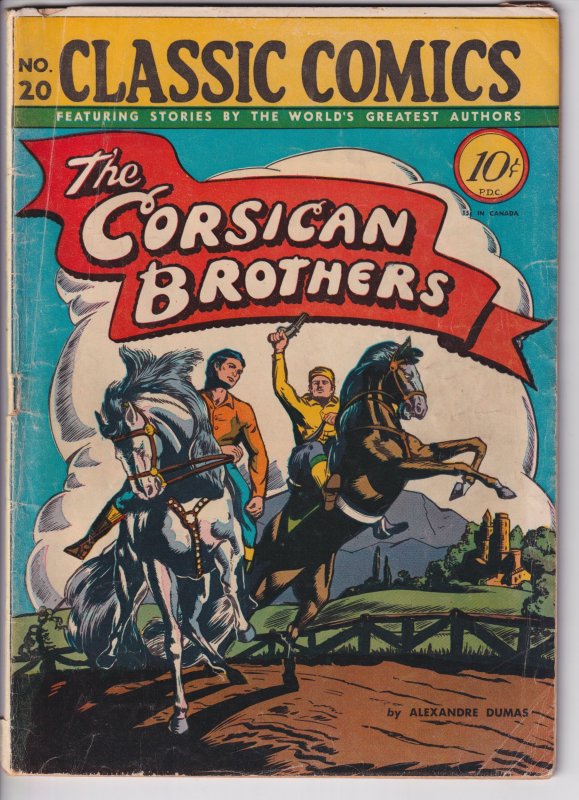 CLASSIC COMICS #20 CORSICIAN BROTHERS (Jun 1944) 1st Prt GVG 3.0 see description