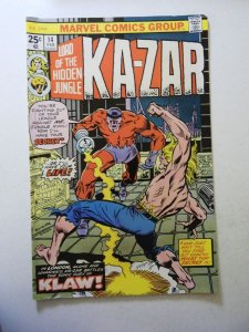 Ka-Zar #14 (1976) VG+ Condition cf detached at 1 staple