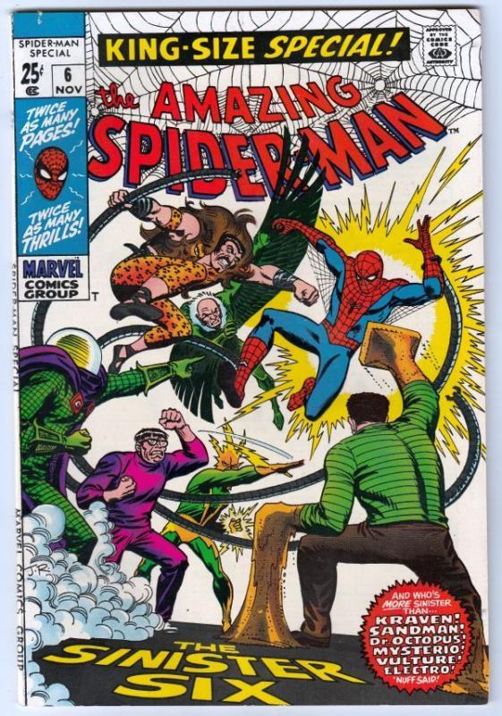 Amazing Spider-Man, King-Size Annual 6 Strict 1969 NM- High-Grade The Sinister 6