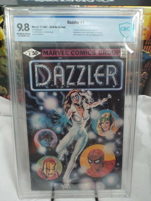 Dazzler #1 CBCS 9.8 B&W Ad Printing Error...(Two ads printed without color)