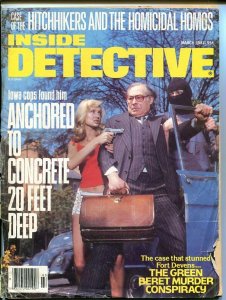 INSIDE  DETECTIVE-MARCH 1981-BARGAIN-SPICY-MURDER-RAPE-ORGIES-KIDNAP FR/G