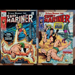 Sub-Mariner #17 & 18 (Marvel 1969) Marie Severin, 1st appearance KORMOK + TRITON 