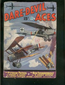 DARE-DEVIL ACES PULP-JULY 1935-PYTHON PATROL-RED FALCON VG