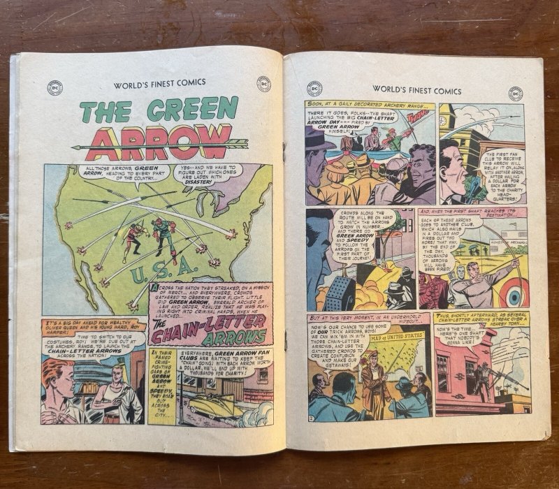 World's Finest Comics #91 (DC Comics 1957) [VG-] “The Three Super-Sleepers!”