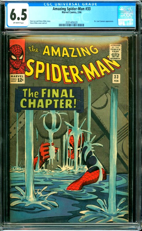 Amazing Spider-Man #33 CGC Graded 6.5 Dr, Curt Connors appearance