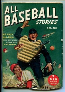 ALL BASEBALL STORIES-#1-OCT 1947-PULP ACTION-SOUTHERN STATES PEDIGREE-vf