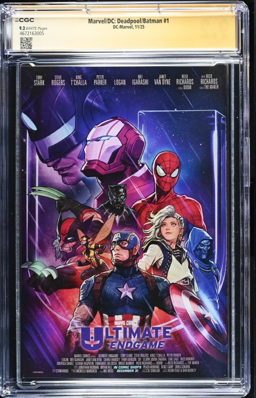 DEADPOOL BATMAN #1 MAIN MARVEL GREG CAPULLO & ZEB WELLS SIGNED CGC SS 9.2 NM