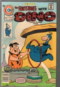 Flintstones With Dino #13 1975-Charlton-dinosaur cover-Hanna-Barbera-G