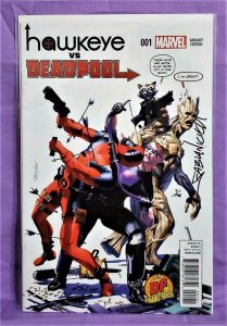 HAWKEYE vs DEADPOOL #1 DF Variant Signed Fabian Nicieza 7/198 (Marvel, 2014)!