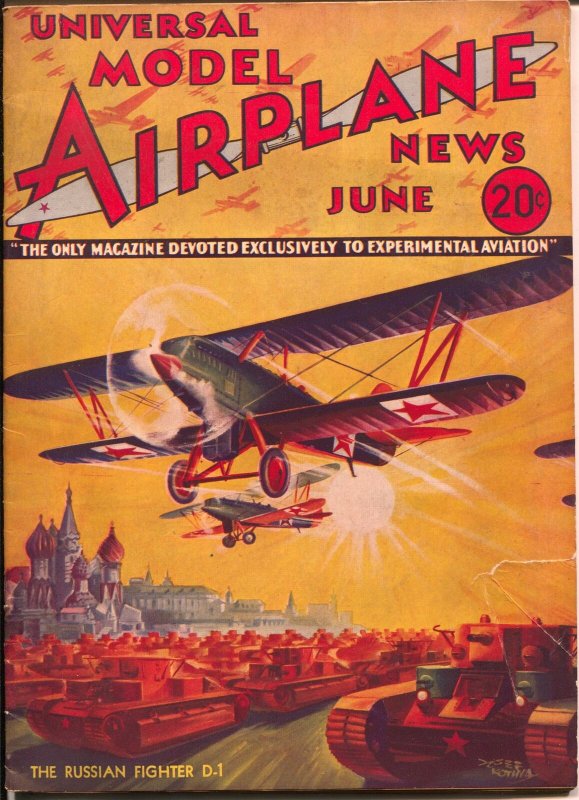 Model Airplane News 6/1934-Russian D-1 fighter plane-Kotula-VG/FN