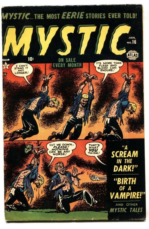 MYSTIC #16-atlas horror-bound man-torture cover/story-wild issue-pch