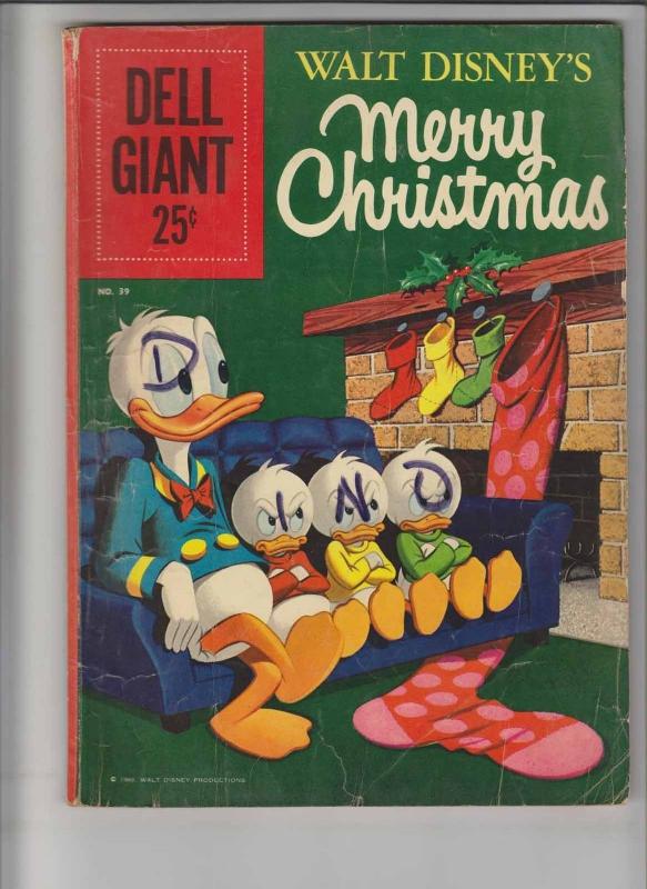 Dell Giant #39 VG walt disney's merry christmas - donald duck - silver age 1960