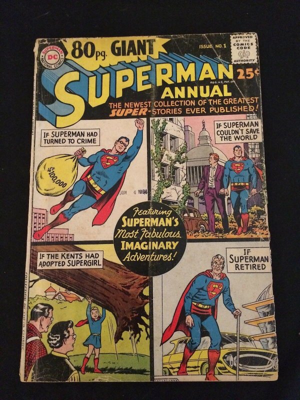 80 PAGE GIANT #1 Superman Annual, 1964, G Condition