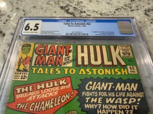 Tales To Astonish # 62 CGC Graded 6.5 Marvel Comic Book Hulk 1st Leader App JH33