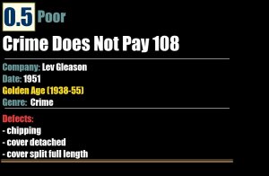 Crime Does Not Pay 108 (1951) PR Golden Age Lev Gleason comic