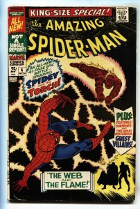 AMAZING SPIDER-MAN ANNUAL #4 -- comic book -- Marvel 1967 -- HUMAN TORCH