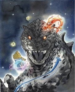 (2025) GODZILLA VS FANTASTIC FOUR #1 1:100 Peach Momoko VARIANT COVER