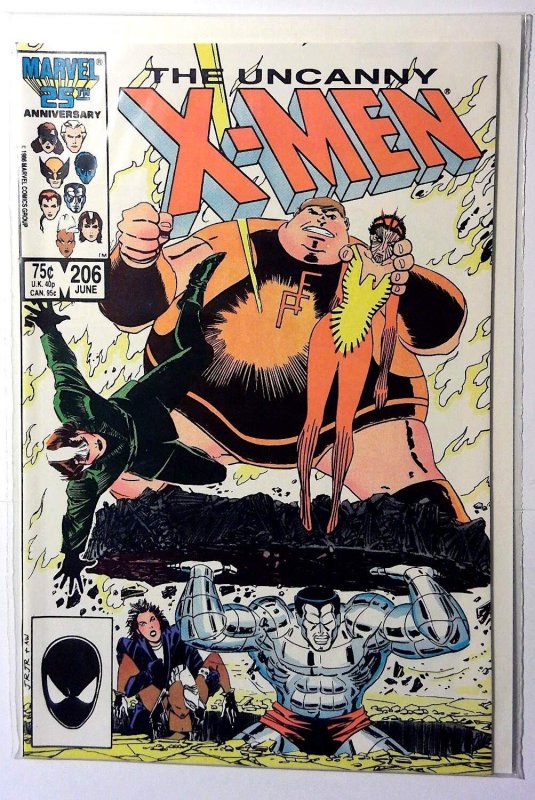 Uncanny X-Men #206 1986 Marvel Cyclops Wolverine Colossus Nightcrawler Comic