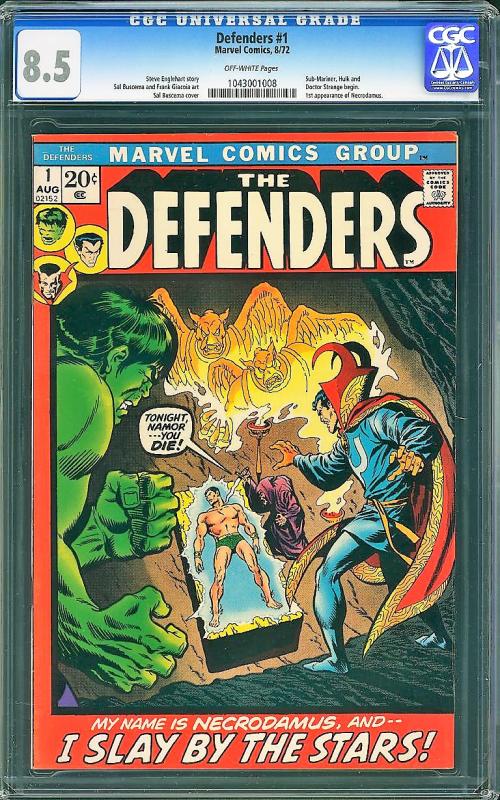 Defenders #1 (Marvel, 1972) CGC 8.5 VF+ - KEY