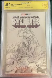 Immortal Hulk #1 2018 Jim Shooter Hulk Sketch CBCS Slab Art GB02