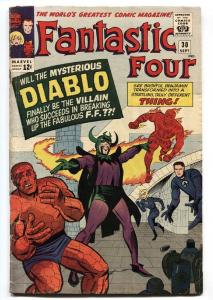 FANTASTIC FOUR-#30-1964 DIABLO-HUMAN TORCH-JACK KIRBY ART-vg