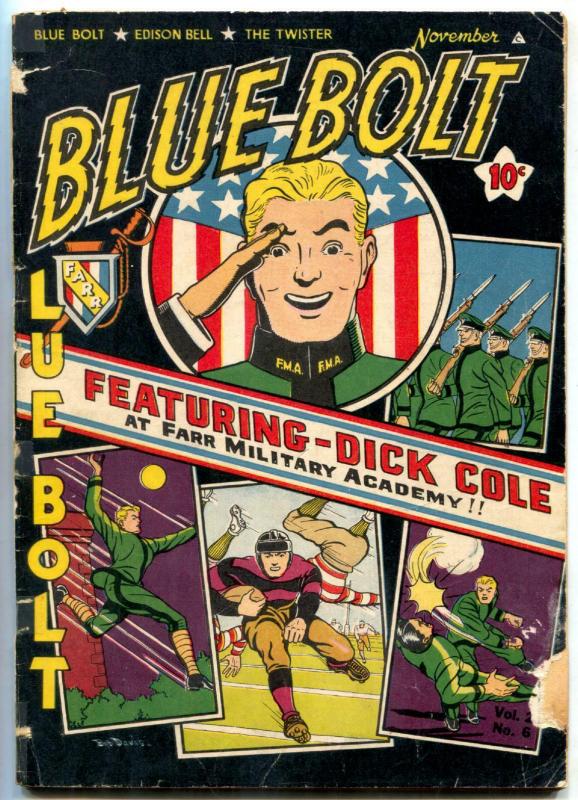 Blue Bolt Vol 2 #6 1942-DICK COLE---Sub-Zero-Sgt Spook -White Rider VG-