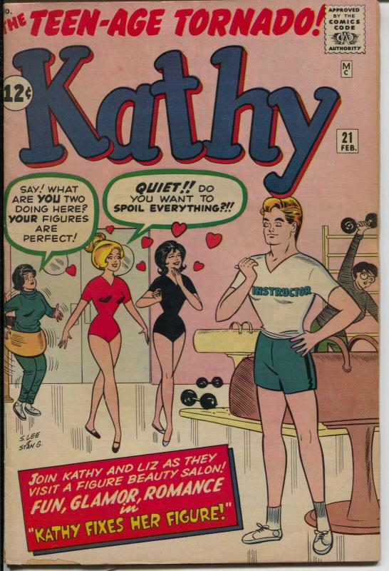 Kathy #21 1963-Marvel-paper dolls-pin ups-spicy headlight art-VG