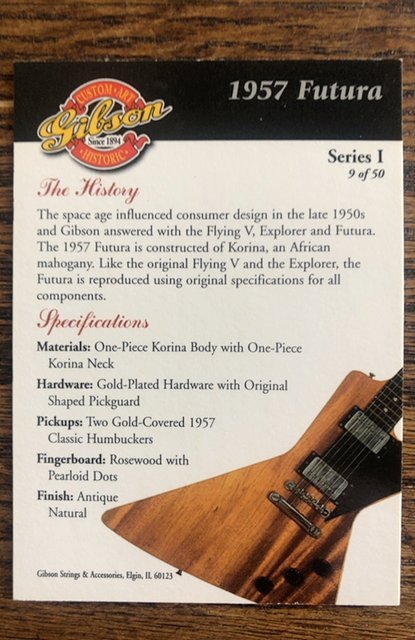 Gibson 1957 Futura card, series 1#9