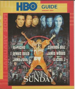 ORIGINAL Vintage Jan 2001 HBO Guide Magazine Any Given Sunday Whole Nine Yards