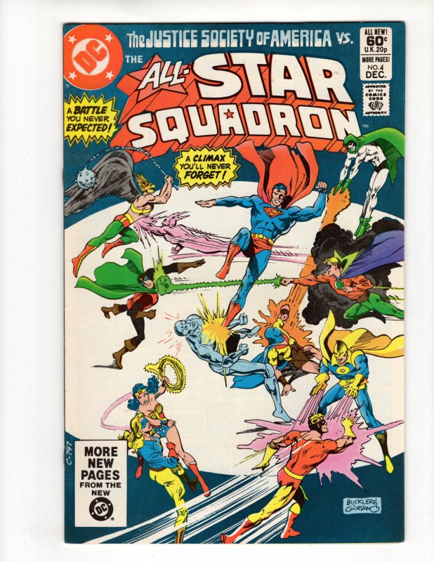 ALL-STAR SQUADRON #4 (VF+) Superman Wonder Woman DC