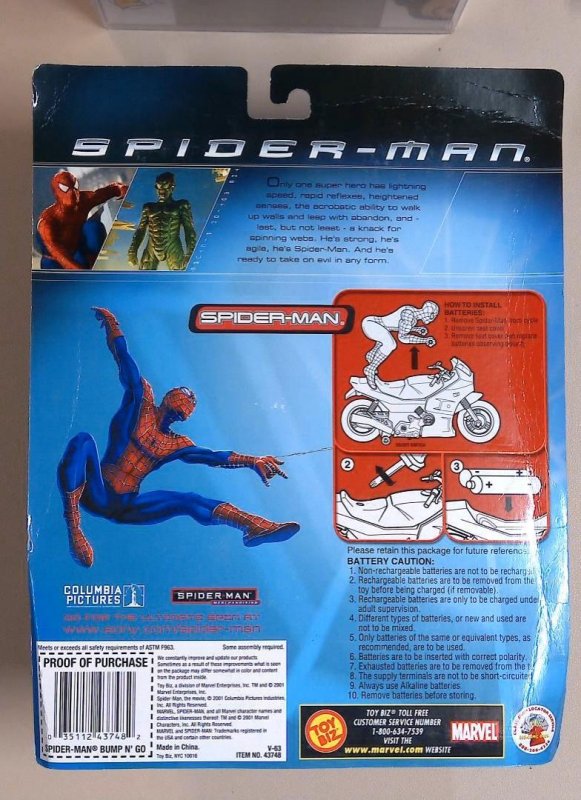 Spider-Man Bump & Go Cycle, Spider-Man, Toy Biz, 2002