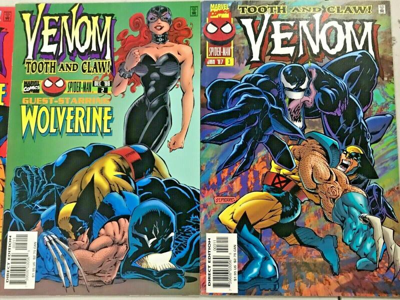VENOM TOOTH & CLAW#1-3 VF/NM LOT 1996 MARVEL COMICS