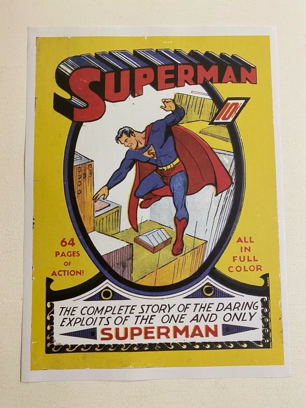 Action Comics 1 Superman DC Comics poster by Joe Shuster