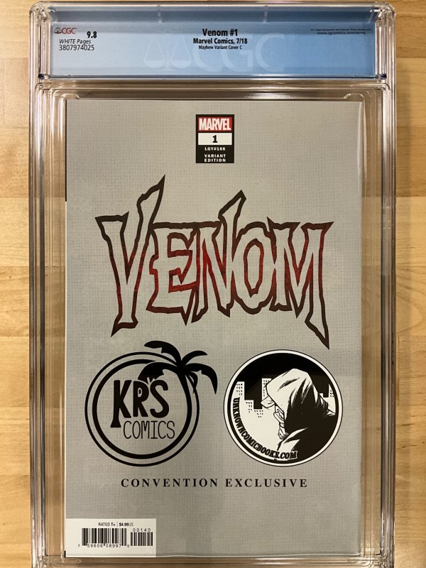 Venom #1 Mayhew Cover C (2018) CGC 9.8