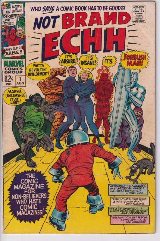 NOT BRAND ECHH #1 (Aug 1967) VG+ 4.5 cream to white