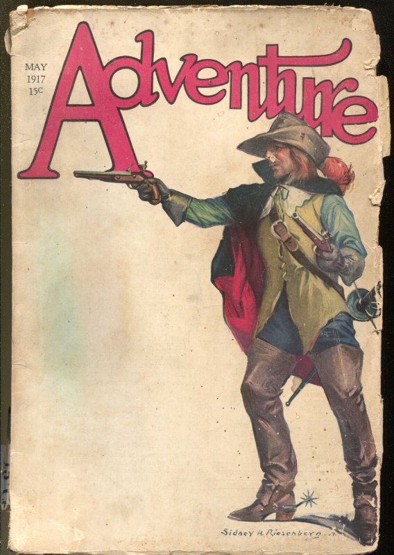 Adventure 5/1917-Sidney Riesenberg-rare early issue-100 years old-G