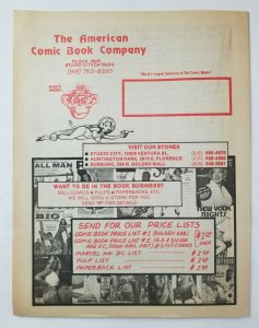 American Comic Book Company Glamour Price List '70s Catalog Very Fine High Grade