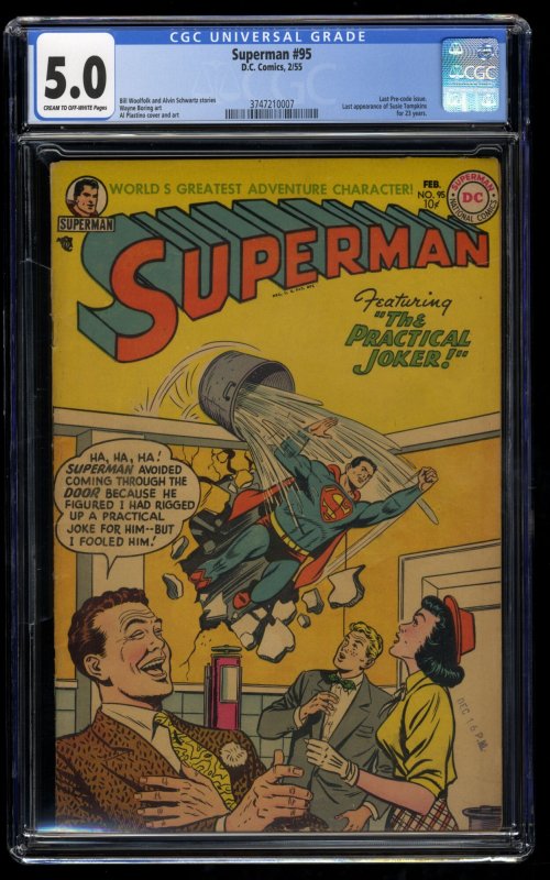 Superman #95 CGC VG/FN 5.0 Practical Joker!