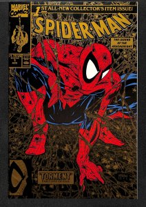 Spider-Man (1990) #1 VF+ 8.5 Torment! Todd McFarlane! Second Print Gold!