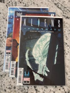 Lot Of 3 Alien Marvel Comic Books # 1 1 1 NM Aliens Aftermath Annual 15 J435