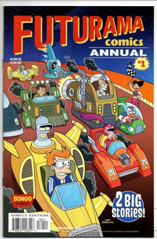 FUTURAMA ANNUAL #1, NM, Bongo, Fry, Bender, Leela, Prof Farnsworth more in store