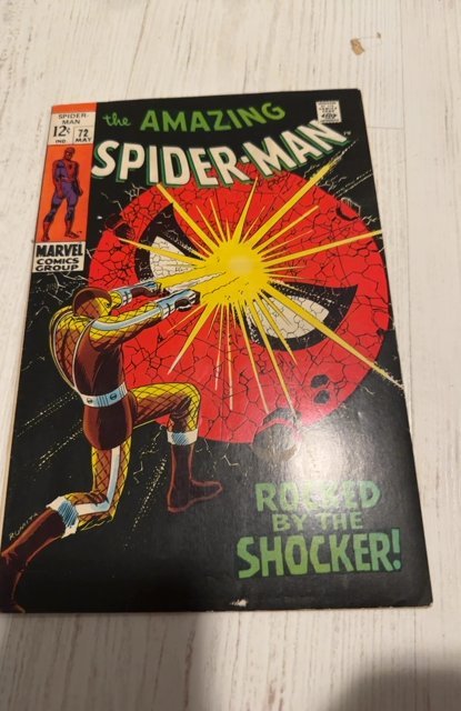The Amazing Spider-Man #72 (1969)rocked by the Shocker