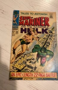 Tales to Astonish #100 (1968) hulk vs namor. 1 inch spine split bottom