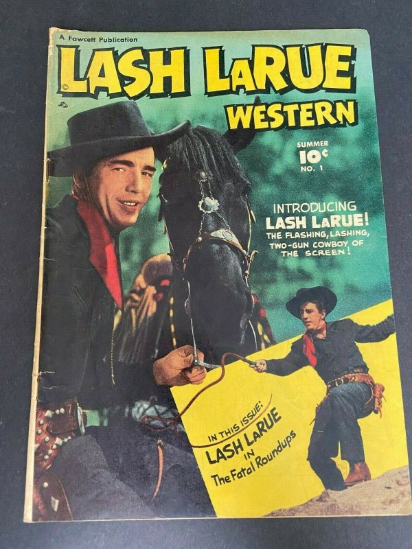 Lash LaRue Western 1 VG- (Fawcett June 1949)