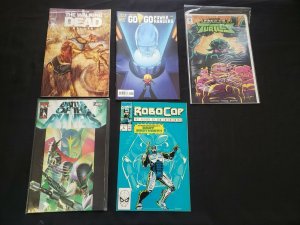 INDY COMICS 5PC (FN) THE WALKING DEAD DELUXE, ROBOCOP, TMNT 1990-2020